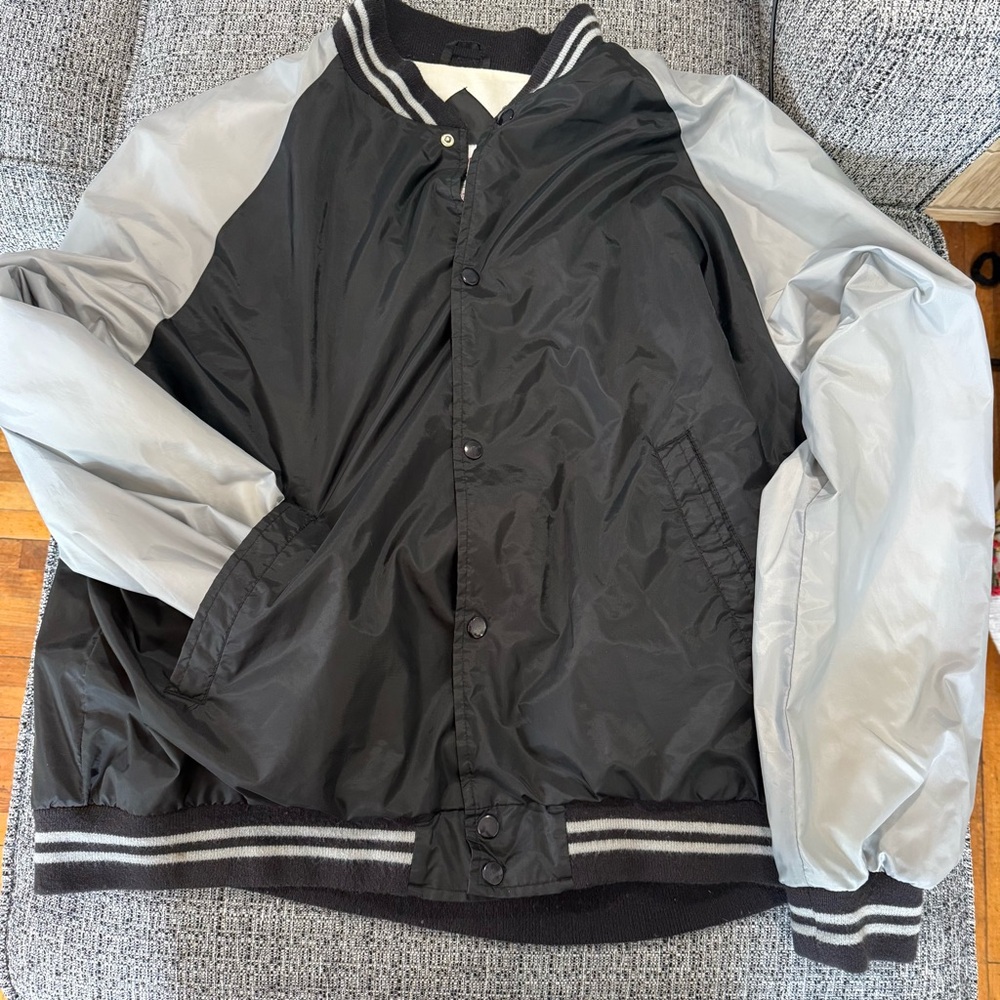 Classic Black and Gray Bomber Jacket